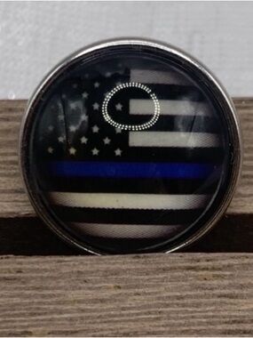 Law Enforcement - Police Officers Flag - Snap Button Charm - 18mm/20mm Charm